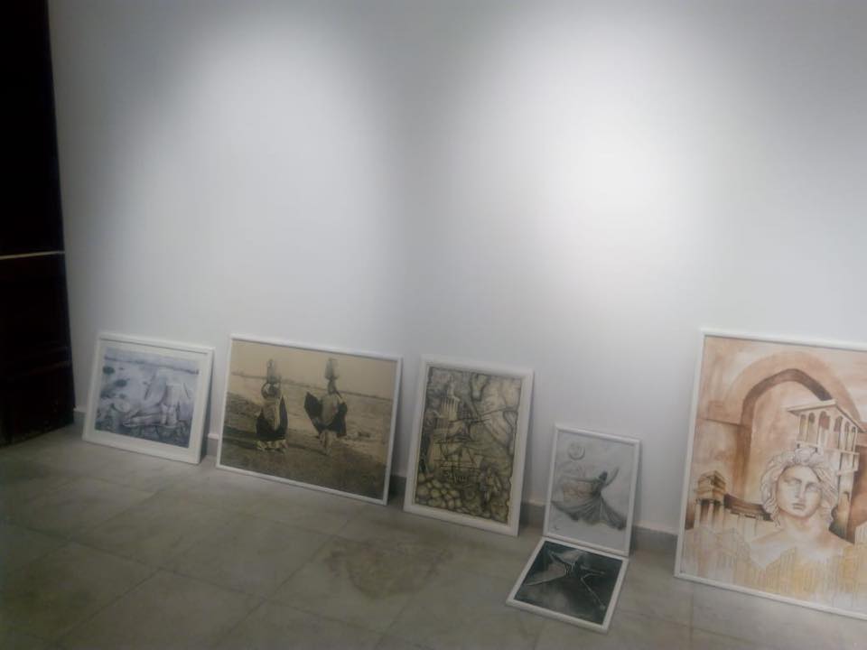 التجهيز للمعرض بمتحف الفنون الجميلة بالاسكندرية  (1)