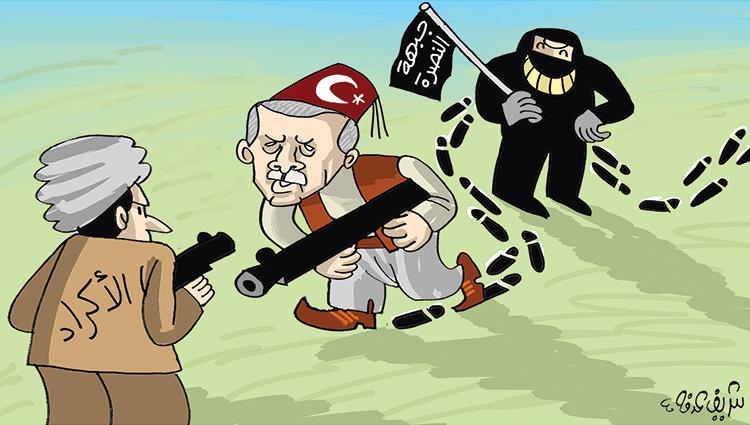 أردوغان يحارب أكراد سوريا لحماية إرهابيين جبهة النصرة