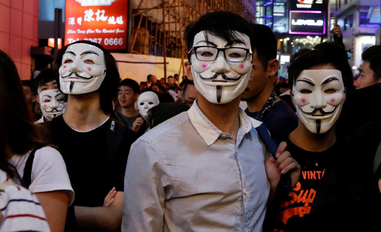 اقنعة فانديتا بمظاهرات هونج كونج