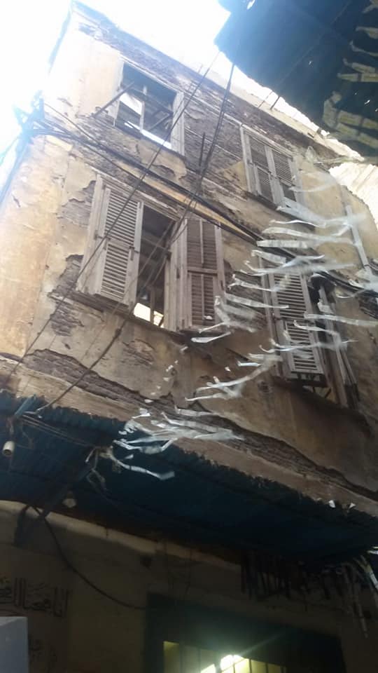 إنهيار جزئى بعقار وسط الإسكندرية  (2)