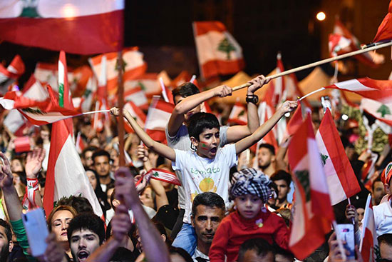 جانب من مظاهرات لبنان