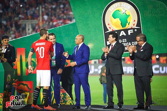 لحظة رفع المنتخب الأولمبى كأس بطولة أمم أفريقيا 2019  (14)