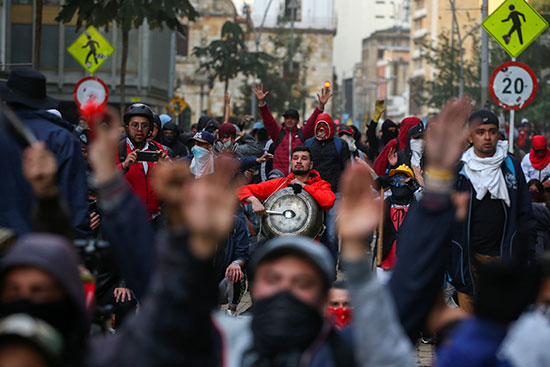 المتظاهرون فى كولومبيا