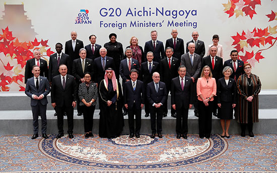 صورة تذكارية لوزراء خارجية مجموعة العشرين