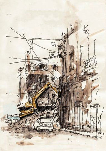 رسم-هذا-المشهد-في-عام-2015في-الإسكندرية-أثناء-هدم-مبنى-قديم