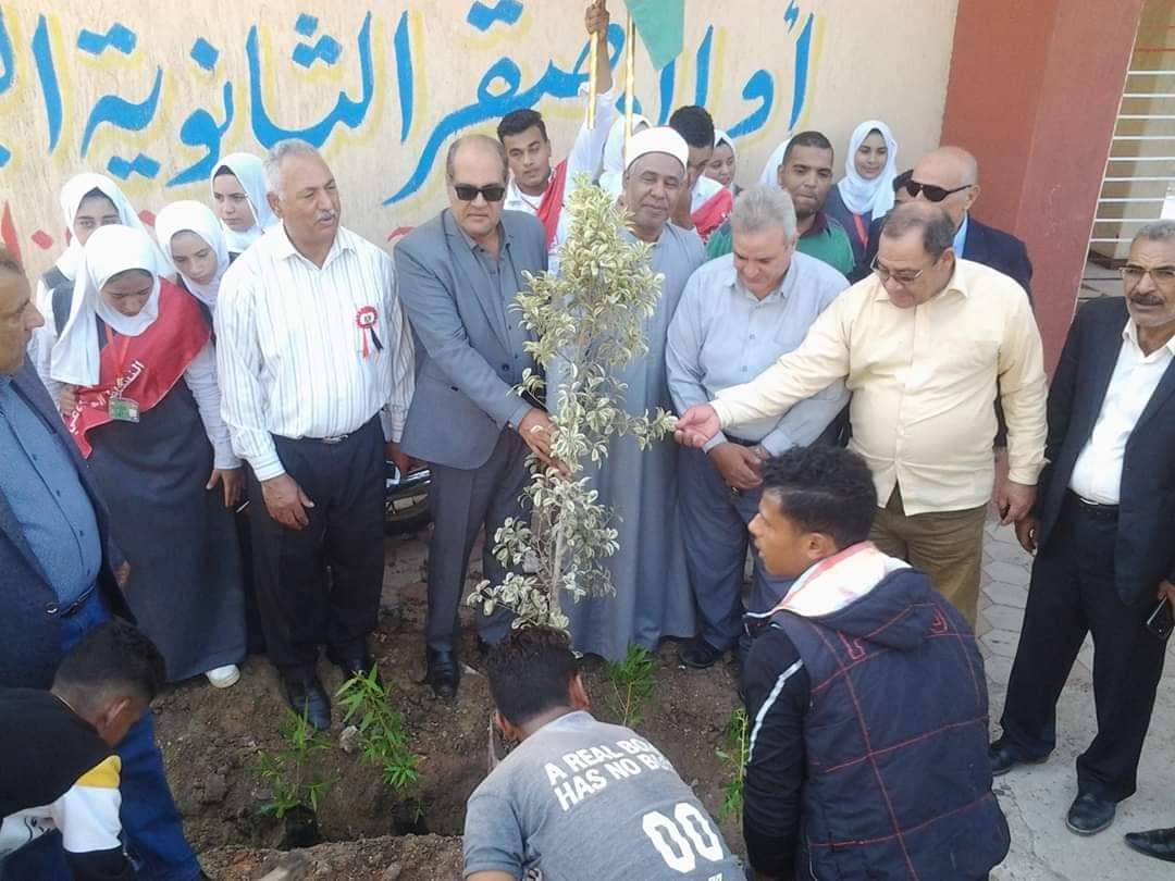 زراعة 200 شجرة بمدرسة الثانوية التجارية بأولاد صقر (2)