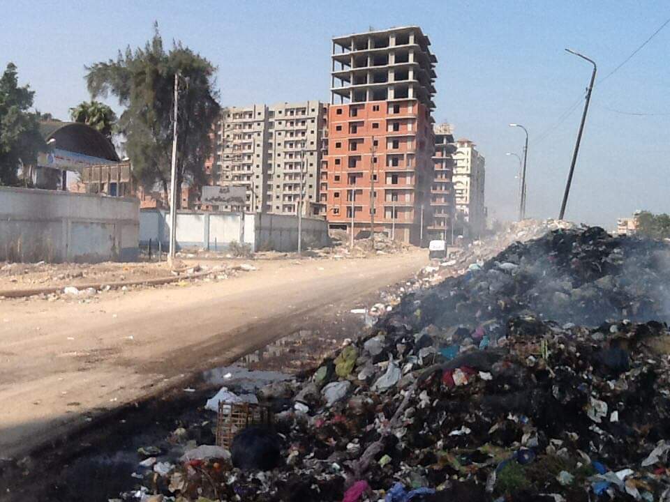 حرق القمامة أمام شركة طنطا للزيوت والصابون (2)
