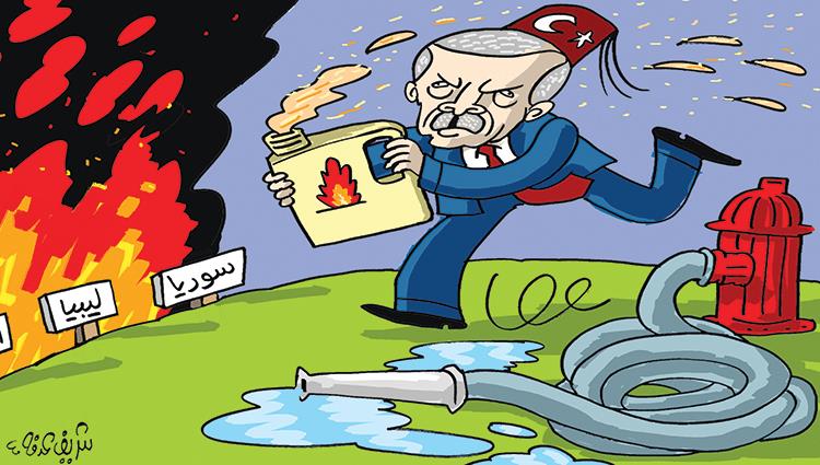 كاريكاتير الصحف الإماراتية.. أردوغان يشعل النيران المنطقة العربية