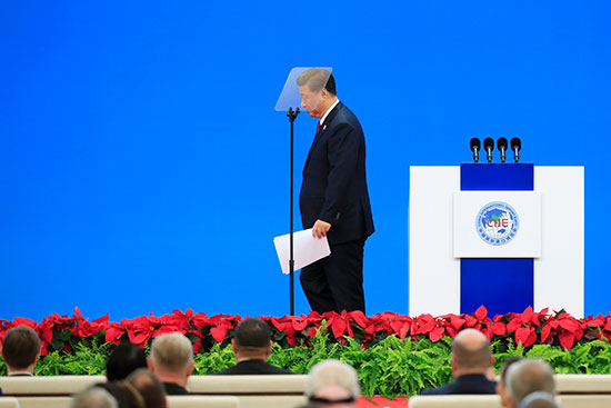 الرئيس الصينى ينهى كلمته فى حفل افتتاح المعرض