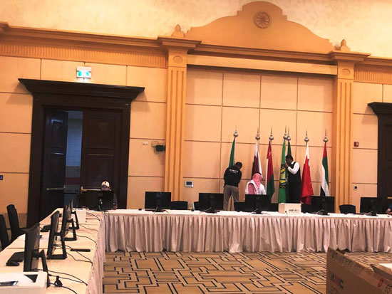شاهد التجهيزات النهائية للمراكز الإعلامية للقمة الخليجية (1)