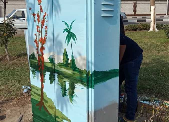 حي السيدة زينب يحول أكشاك الكهرباء للوحات فنية لتجميل الشوارع (3)