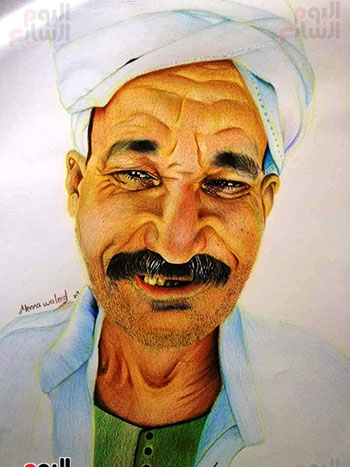 منة الله وليد موهبة في رسم البورترية (5)