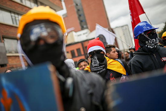 احتجاجات فى العاصمة الكولومبية