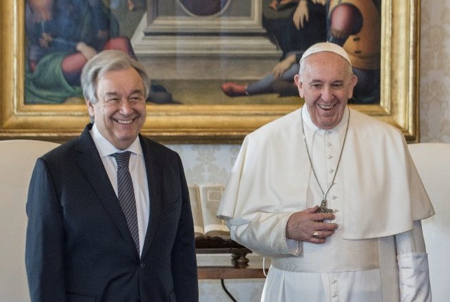 الأمين العام للأمم المتحدة يلتقى بابا الفاتيكان فى روما