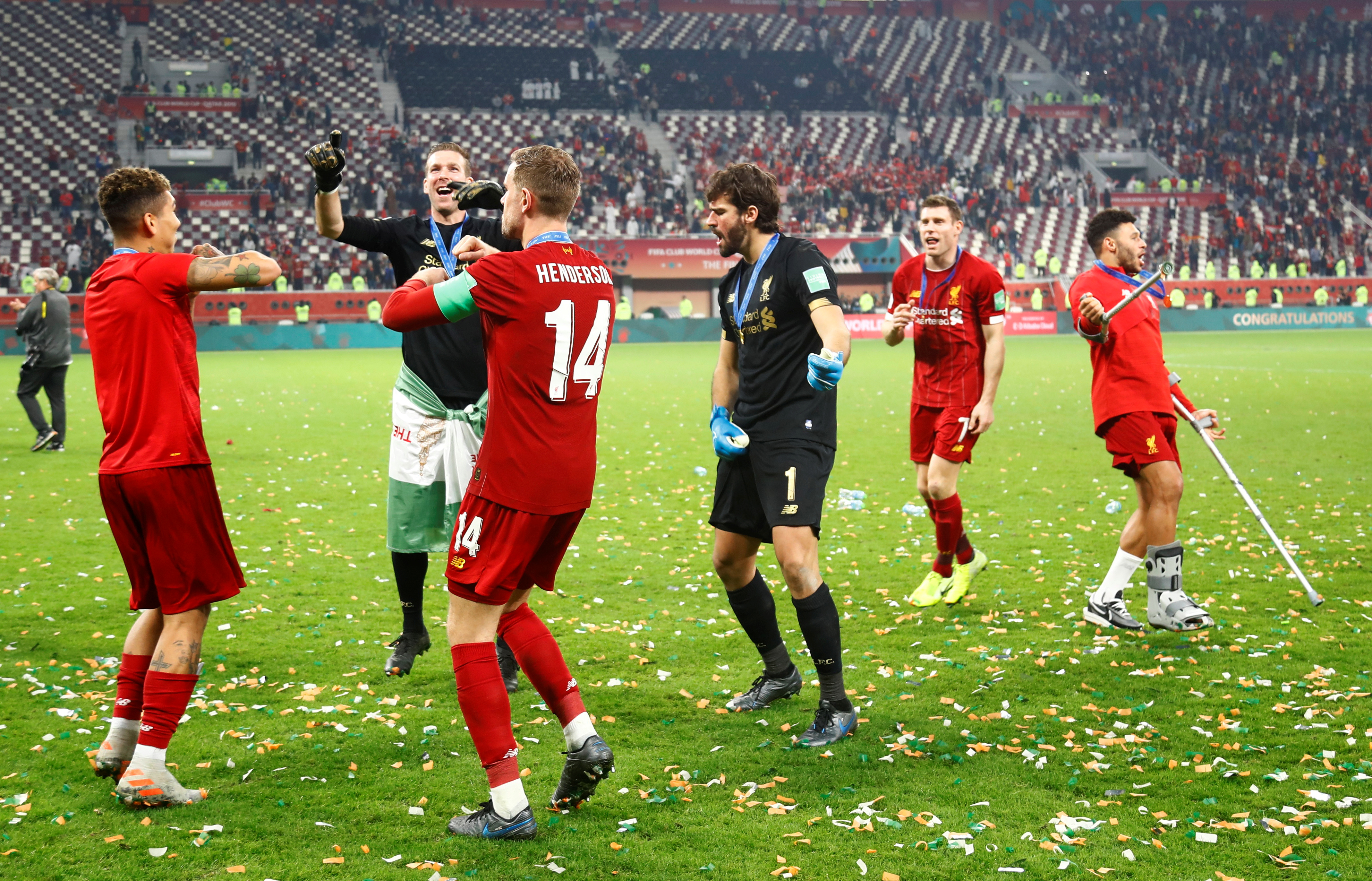 احتفال نجوم ليفربول بالتتويج