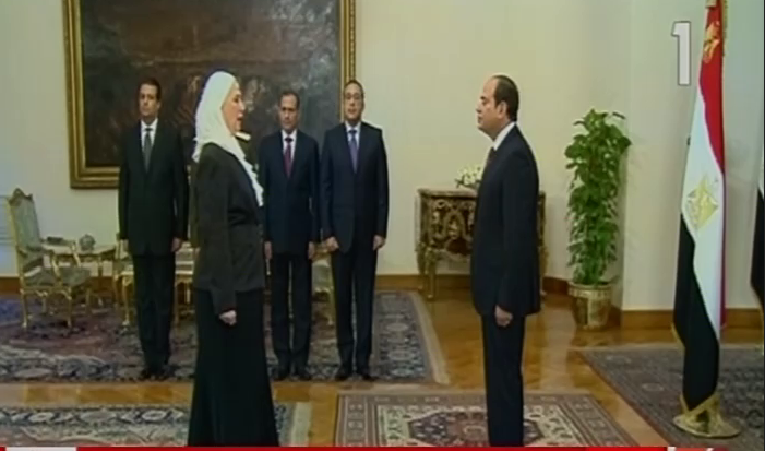 وزيرة التضامن تؤدى اليمين الدستورية أمام الرئيس السيسى