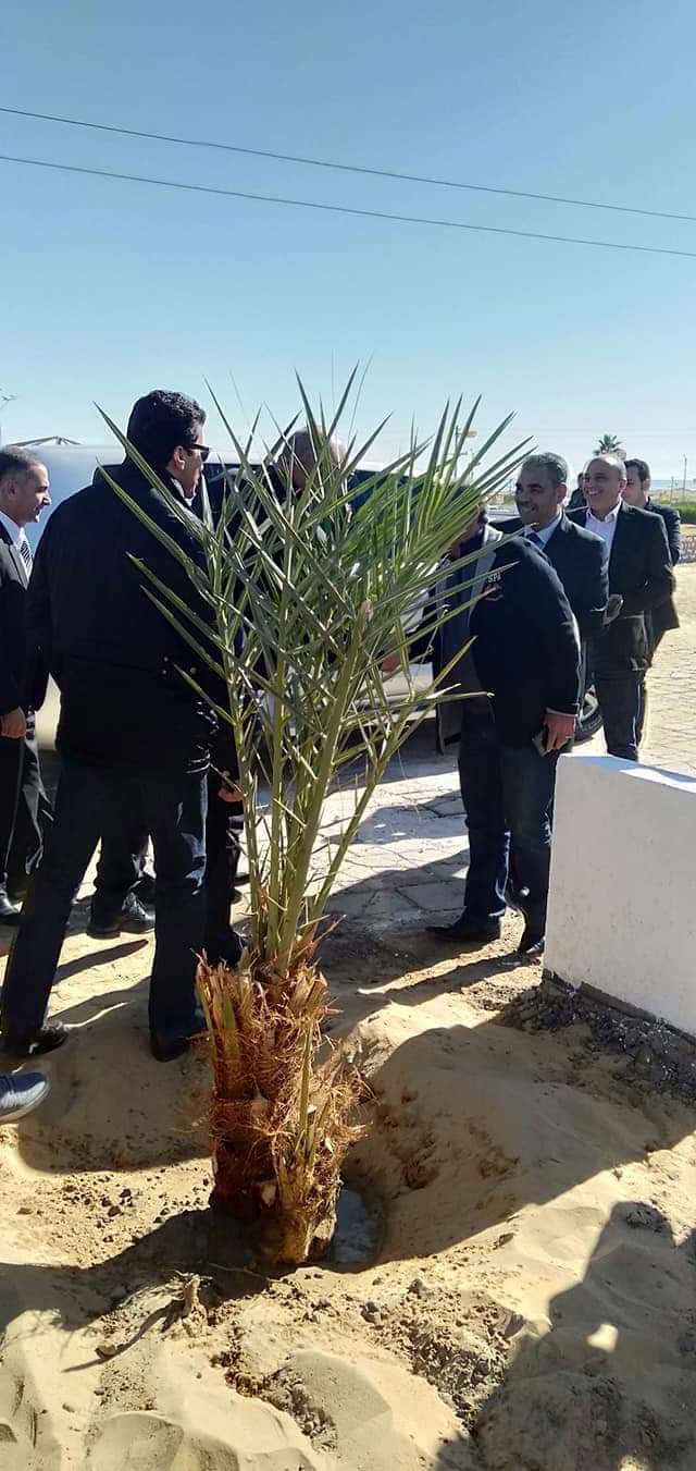 وزير الشباب والرياضة يصل مطار الخارجة ويزرع بقه شجرة (3)