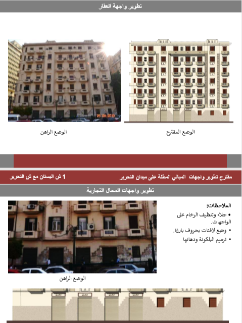 مقترح تطوير  العقارات والمحلات بشارع البستان مع شارع التحرير