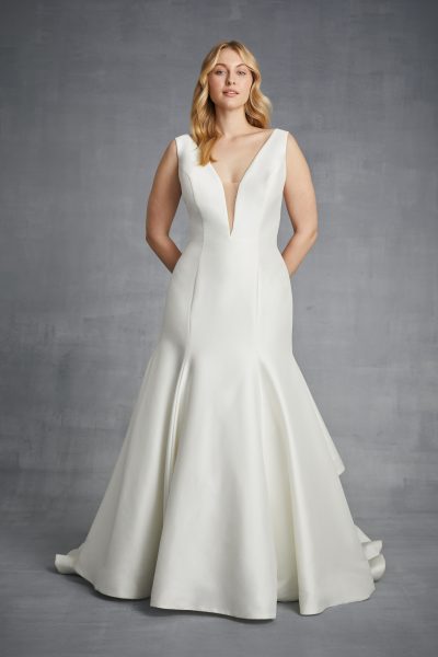 danielle-caprese-simple-v-neck-fit-and-flare-silk-wedding-dress-33866229-400x600