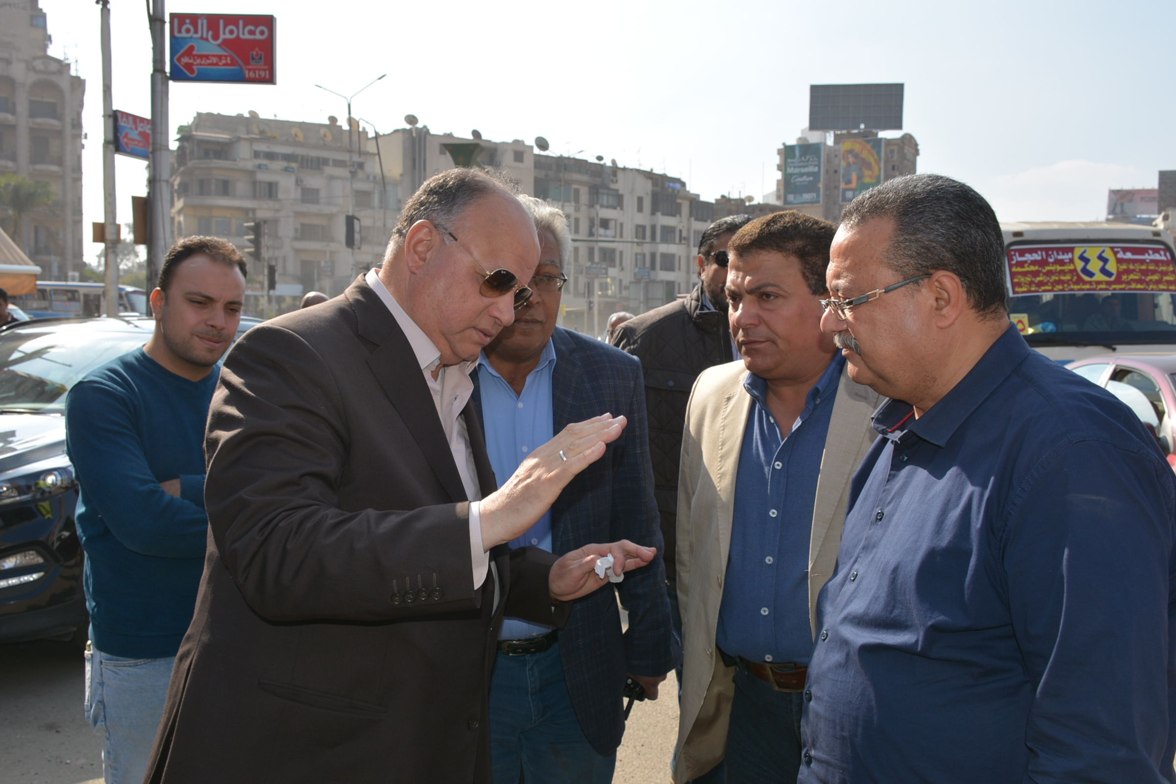 محافظ القاهرة يتفقد أعمال تطوير ميدان روكسى (3)