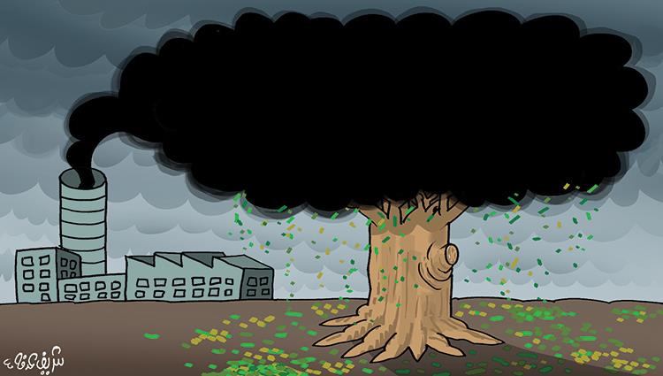 انبعاثات المصانع تضر البيئة و تقضى على الاشجار
