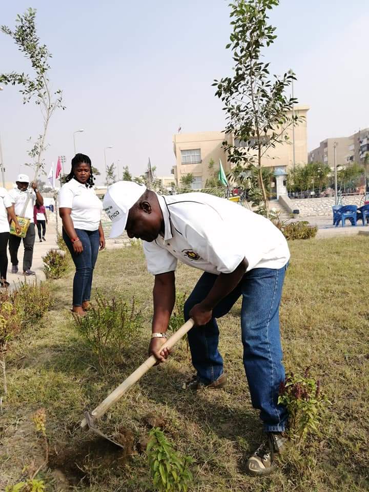 متطوعو الاتحاد الافريقى يزرعون 100 شجرة بمنتدى 15 مايو (18)