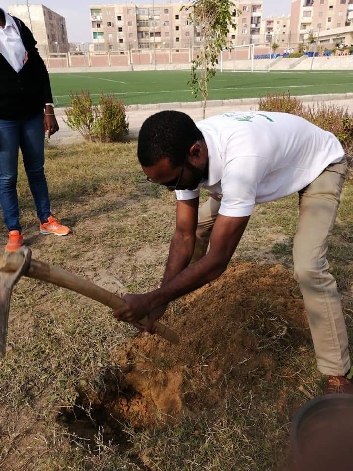 متطوعو الاتحاد الافريقى يزرعون 100 شجرة بمنتدى 15 مايو (22)
