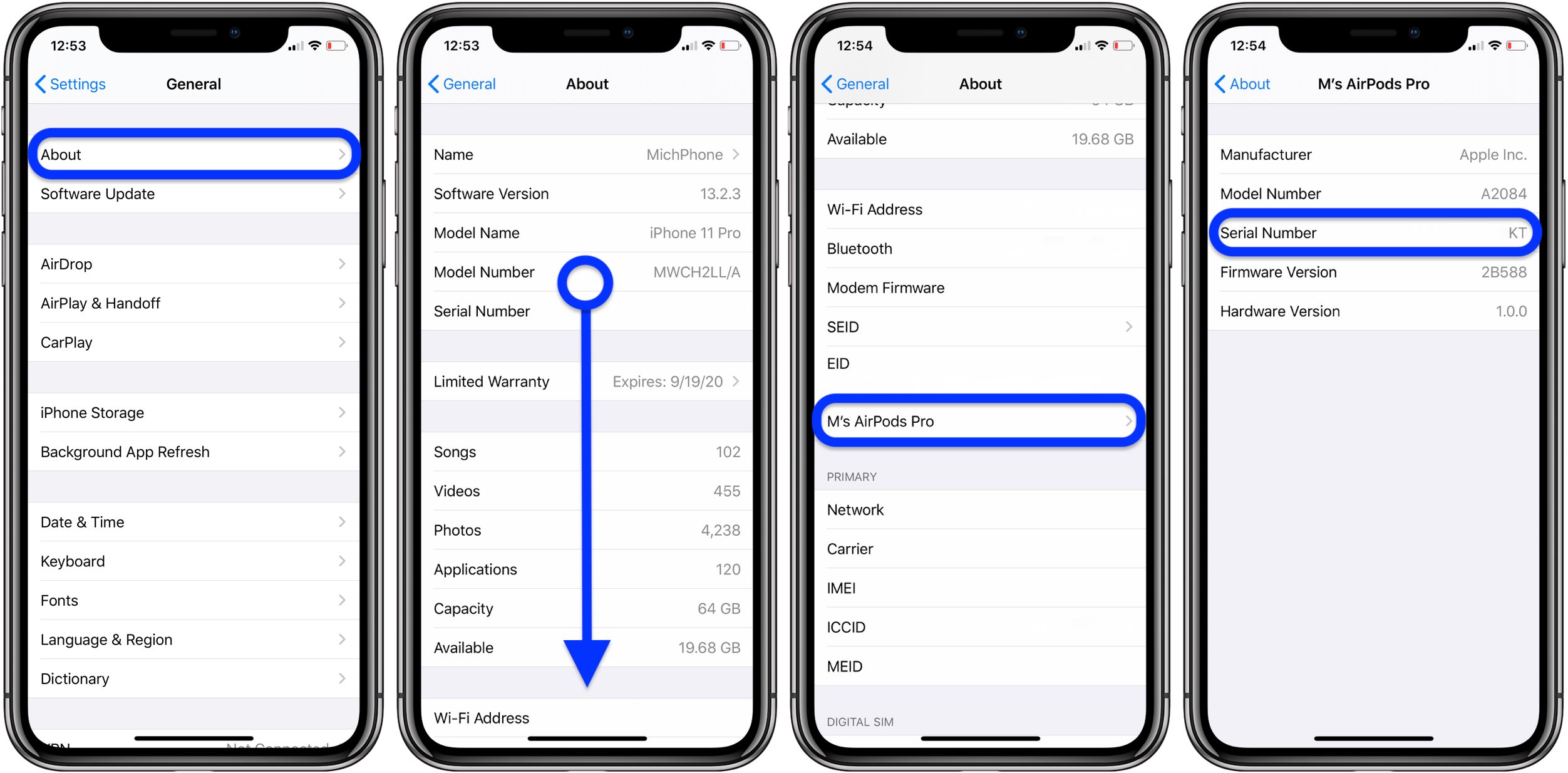 how-to-find-airpods-pro-serial-number-on-iphone-walkthrough