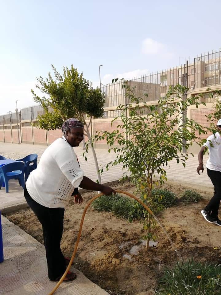 متطوعو الاتحاد الافريقى يزرعون 100 شجرة بمنتدى 15 مايو (20)