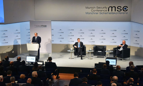 الرئيس السيسي خلال الجلسة الرئيسية بمؤتمر ميونيخ للأمن (2)