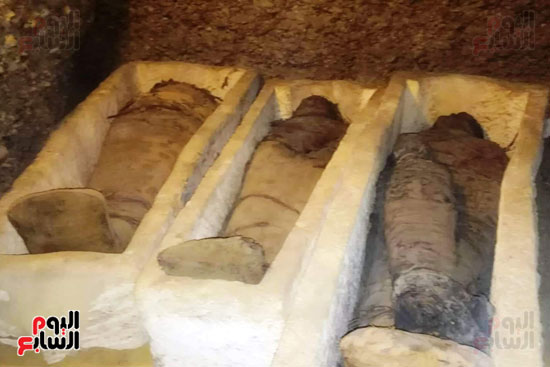 المومياوات المكتشفة بمقابر تونة الجبل فى المنيا (15)