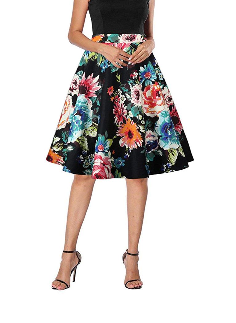 yanmei-womene28099s-50s-vintage-floral-skirt-high-waisted-a-line-casual-midi-skirts-on-amazon