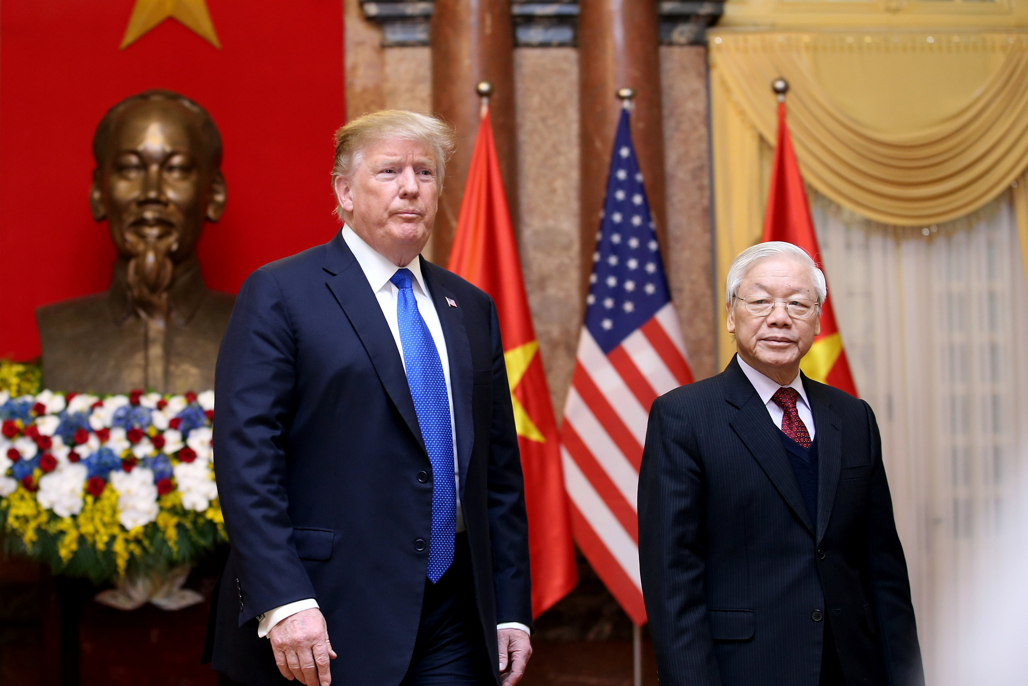 رئيس فيتنام أثناء استقبال الرئيس الأمريكى