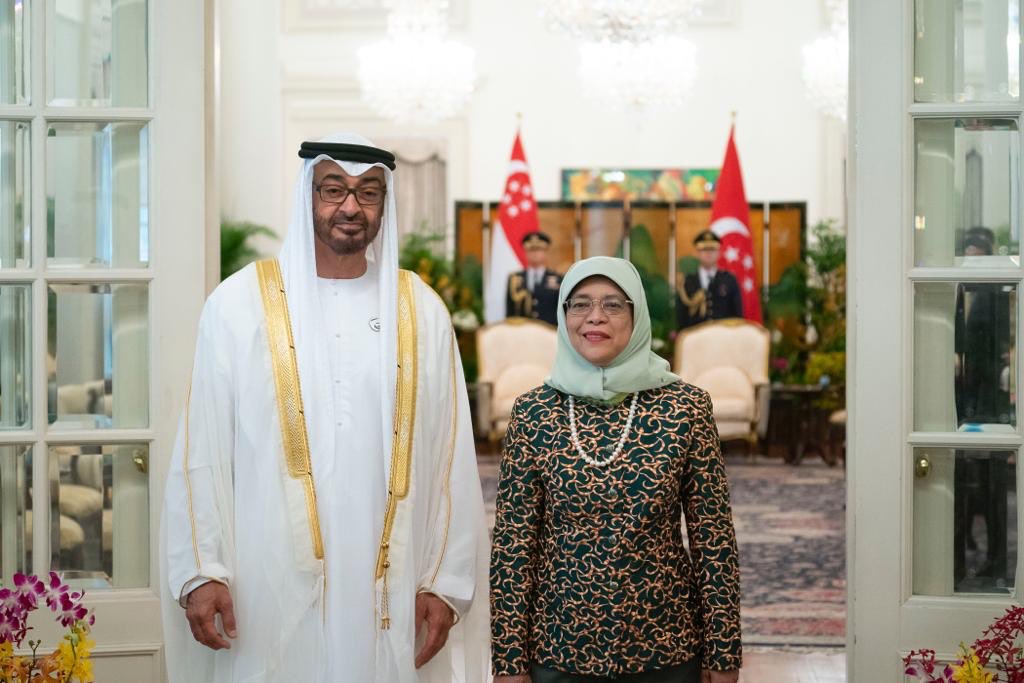 رئيسة سنغافورة تستقبل ولى عهد أبوظبى محمد بن زايد (8)