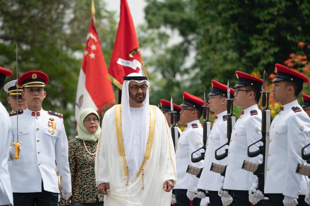 رئيسة سنغافورة تستقبل ولى عهد أبوظبى محمد بن زايد (3)