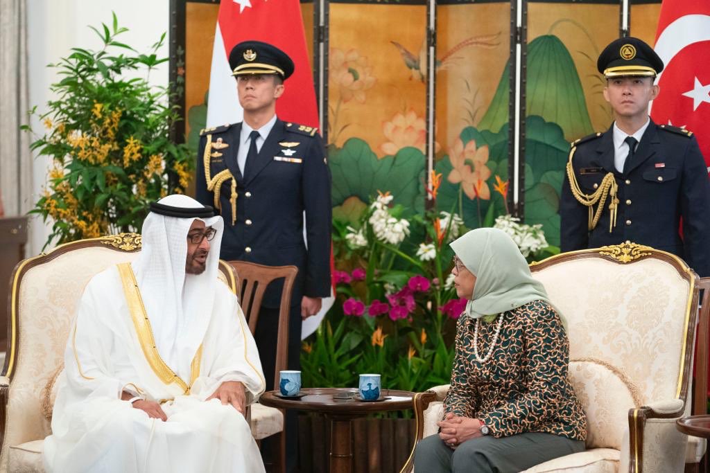 رئيسة سنغافورة تستقبل ولى عهد أبوظبى محمد بن زايد (6)