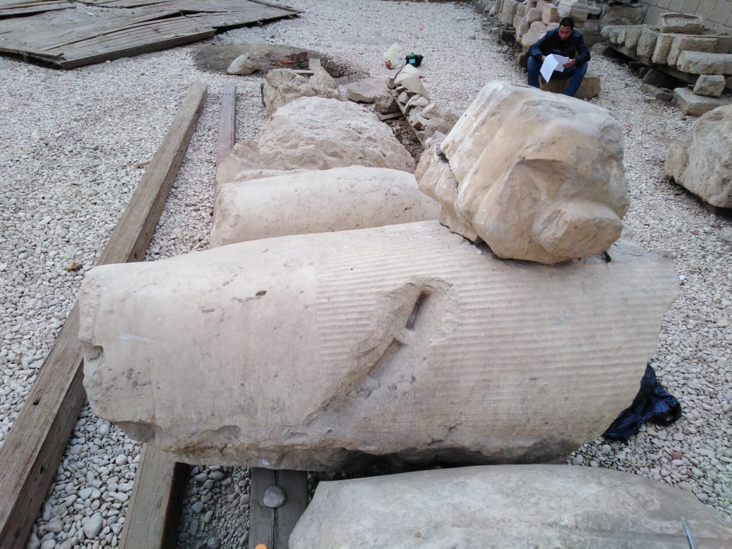 أعمال ترميم تمثال رمسيس الثانى (4)