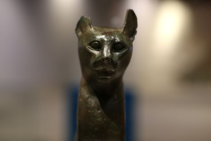 تمثال القطة البرونزى