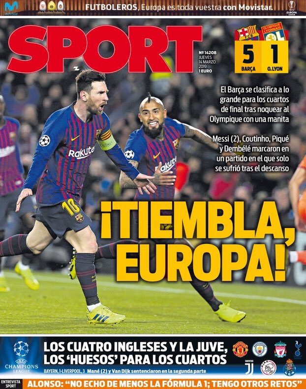 غلاف صحيفة سبورت الاسبانية