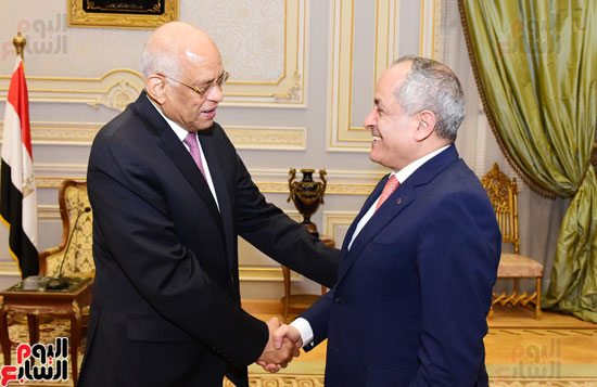 على عبد العال رئيس مجلس النواب يلتقى السفير علي العابد سفير المملكة الأردنية الهاشمية بالقاهرة (1)