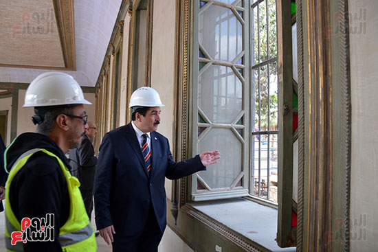 محافظ القليوبية يتفقد أعمال ترميم قصر محمد علي في شبرا الخيمة (10)