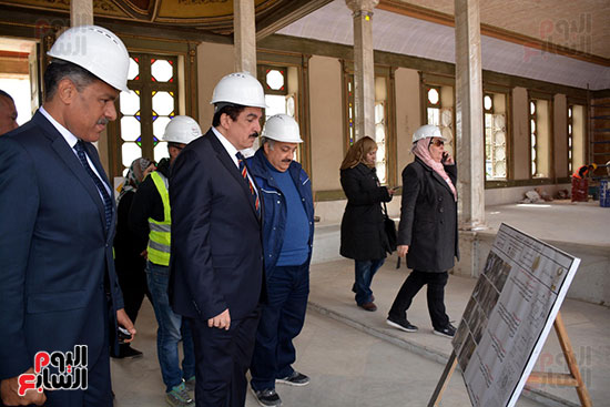 محافظ القليوبية يتفقد أعمال ترميم قصر محمد علي في شبرا الخيمة (14)