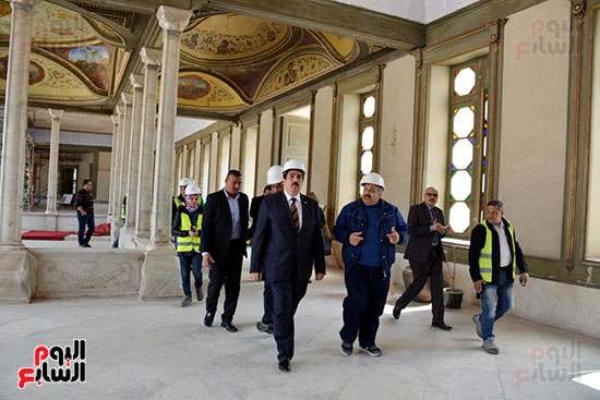 محافظ القليوبية يتفقد أعمال ترميم قصر محمد علي في شبرا الخيمة (7)