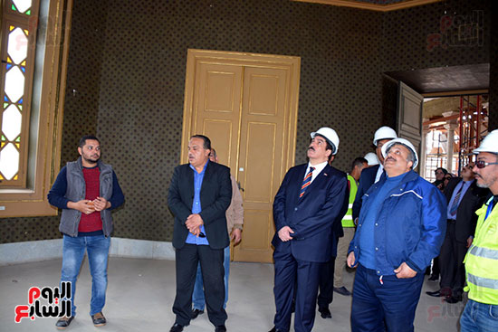 محافظ القليوبية يتفقد أعمال ترميم قصر محمد علي في شبرا الخيمة (19)