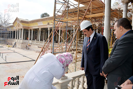 محافظ القليوبية يتفقد أعمال ترميم قصر محمد علي في شبرا الخيمة (11)