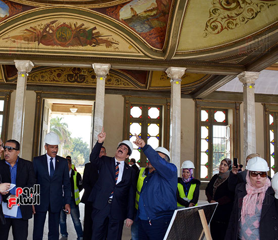 محافظ القليوبية يتفقد أعمال ترميم قصر محمد علي في شبرا الخيمة (22)