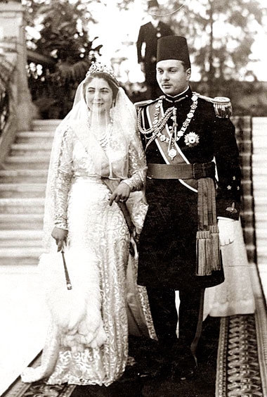 الملك فاروق والملكة فريدة