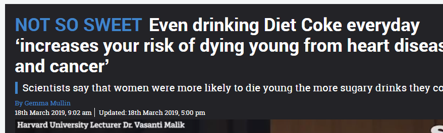 تناول المشروبات الغازية يوميا يزيد خطر الوفاة المبكرة الناتج عن امراض القلب والسرطان