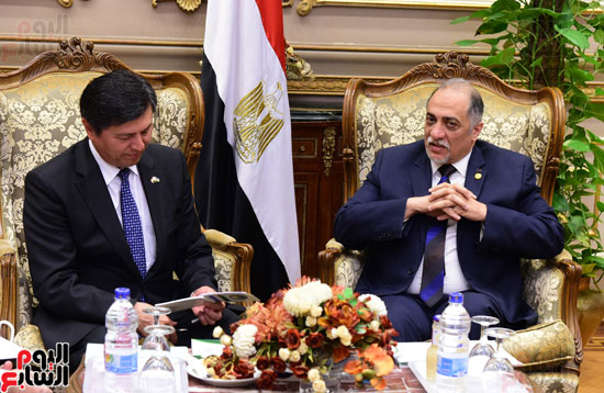 عبد الهادى القصبى رئيس ائتلاف دعم مصر  وعارف عثمانوف، سفير دولة أوزبكستان  (8)