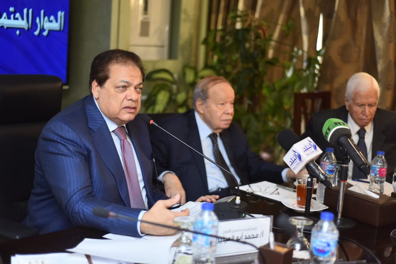 محمد أبو العينين خلال جلسة الحوار المجتمعى للمجلس المصري الأوروبي (2)